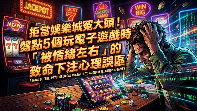 拒當娛樂城冤大頭！盤點5個玩電子遊戲時「被情緒左右」的致命下注心理誤區